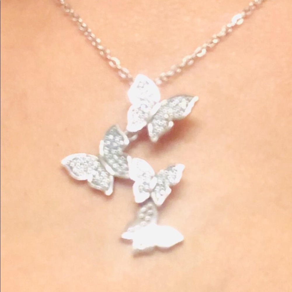 Sterling Silver Floating Butterfly Necklace